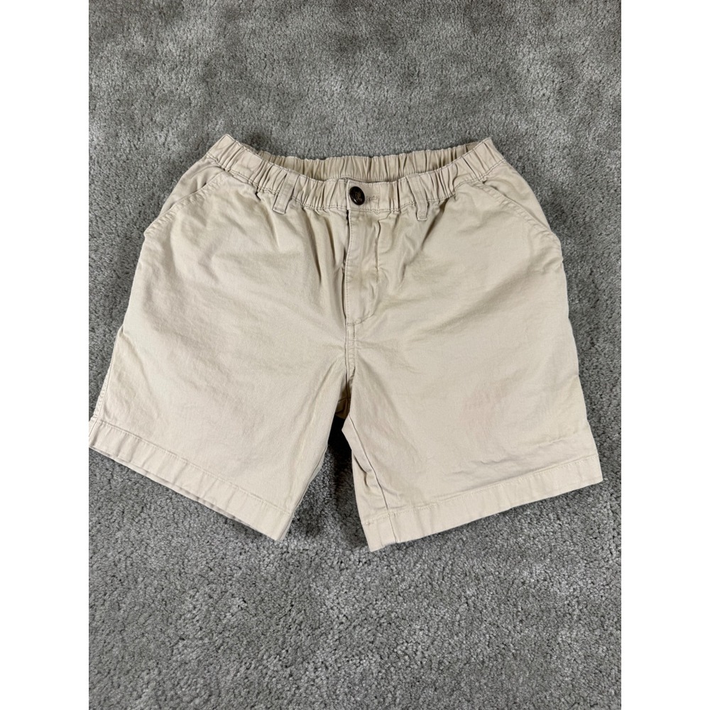 Chubbies Originals Mens Khaki Tan Elastic Waist 7 Inch Inseam Shorts Small